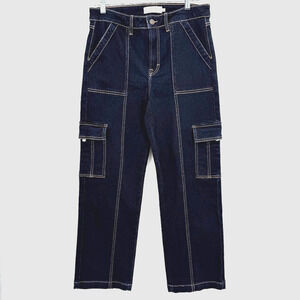 Hidden Los Angeles Cargo Jeans Women 30 Dark Wash Utility Wide Leg Stretch Denim